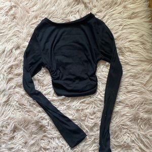 Open back long sleeve crop top